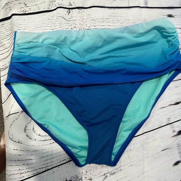 Bleu Rod Beattie Other - High waisted bikini bottoms size 10 ombré Blue. Bleu Rod Beattie